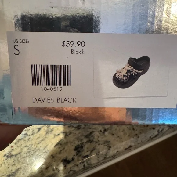 Azalea Wang Davies Black Platform Clogs Charm Decorated NIB - Picture 6 of 6